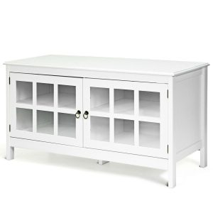 White TV Stand With Cabinets